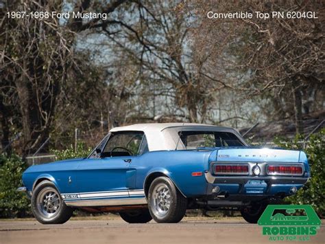 Ford Mustang 1967-68 Convertible Top, Combo Front & Non Heated Folding Glass Window Section ...