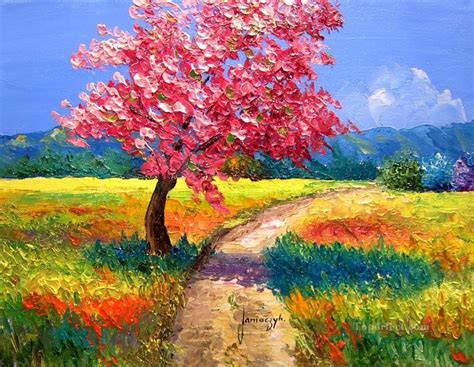 PLS11 beautiful landscape garden Painting in Oil for Sale