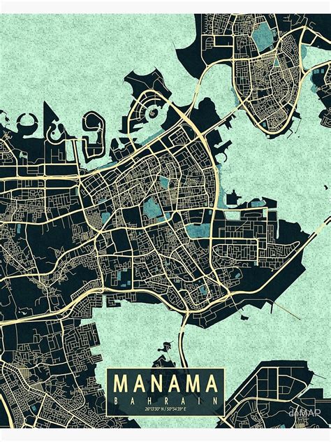 "Manama City Map of Bahrain - Summer" Poster for Sale by deMAP | Redbubble