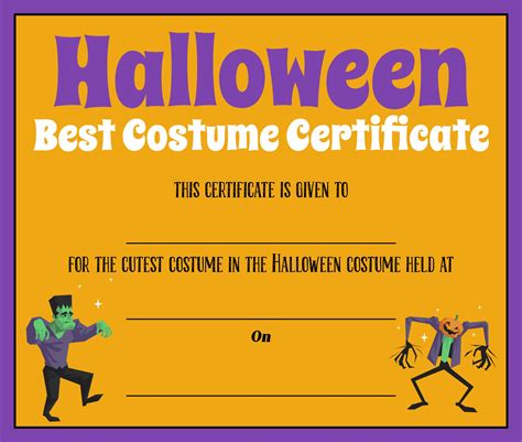 Best Costume Certificate Template Free, You Can Edit The Text, Layout ...