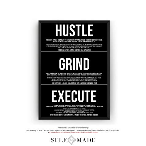 Hustle Hard Quotes Grind Hustle Execute Success Quotes Mindset - Etsy