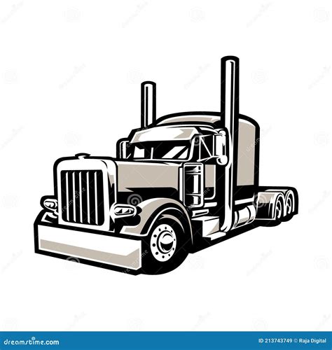 Silhouette of Semi Truck Vector in White Background Stock Vector - Illustration of logo, haulage ...