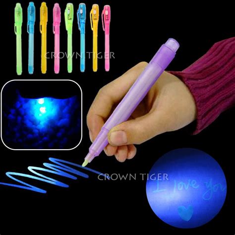 creative magic uv light invisible ink pen with uv light Luminous Light magic pen Drawing ...