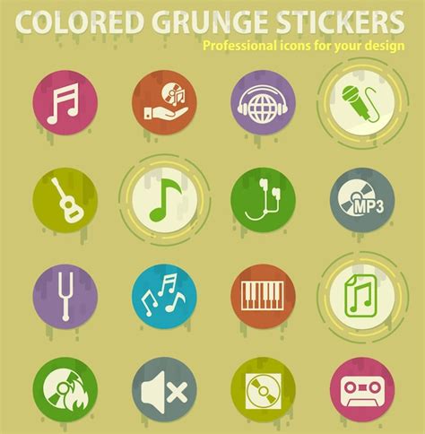 Premium Vector | Music colored grunge icons