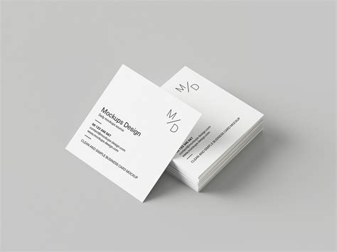 Free square business card mockup - Mockups Design