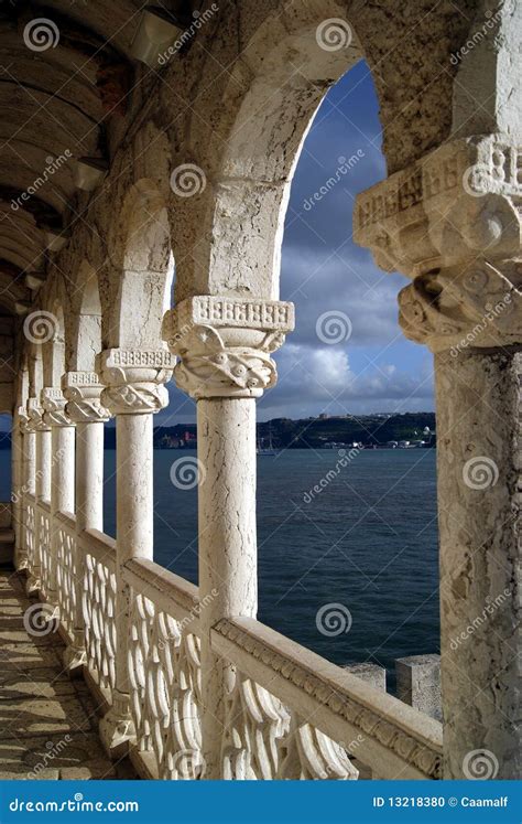 In the Balcony of Belem Tower at Sunset Stock Photo - Image of stone, travel: 13218380