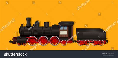 Vintage Steam Locomotive Vector Illustration Stock Vector (Royalty Free ...