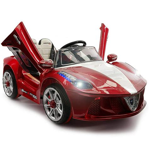 2020 Moderno Kids 12V Sports Car Battery Power Ride On Toy w/ Vertical Doors, Leather Seat ...