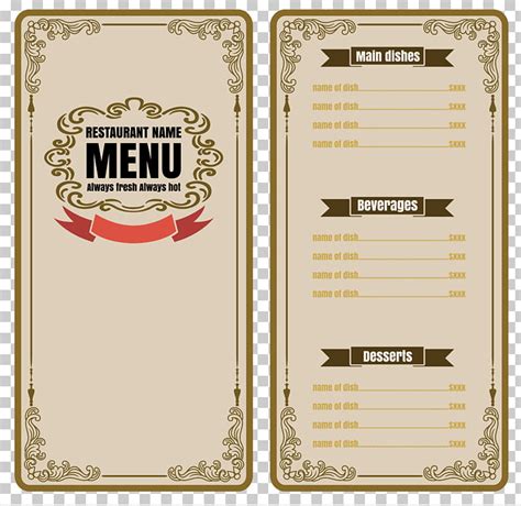 restaurant menu clipart - Clip Art Library