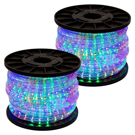 300' RGB Multi Color 2-Wire LED Rope Light Home Outdoor Christmas Party ...