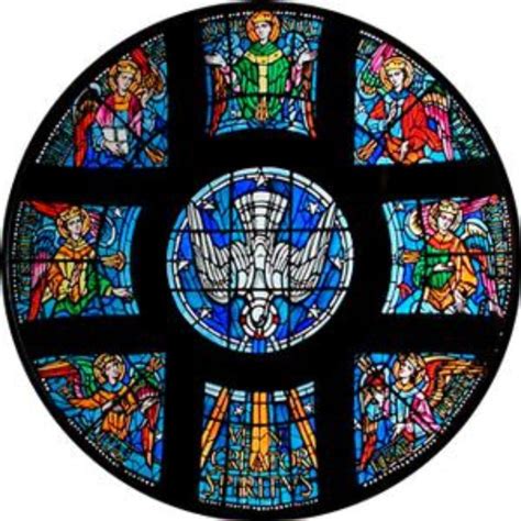 Holy Spirit Rose Window, Guildford Cathedral, Stained Glass Window Transfer 13.5cm Diameter ...