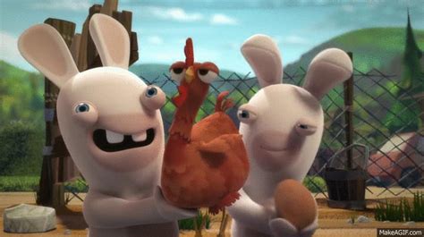 Rabbid Invasion Chicken on Make a GIF