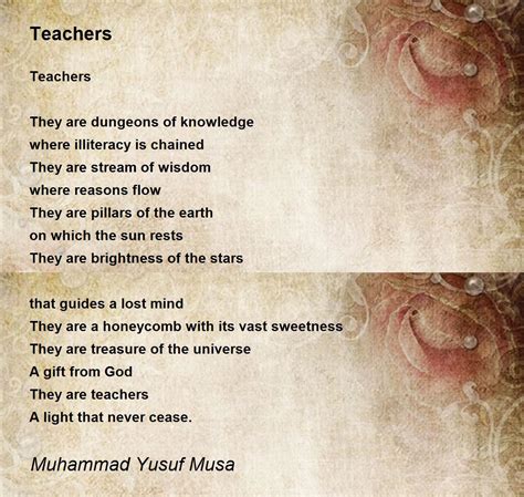 Teachers Poem by Muhammad Yusuf Musa - Poem Hunter