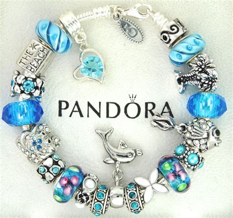 Authentic Pandora Silver Charm Bracelet with Charms Beach Choose Color ...