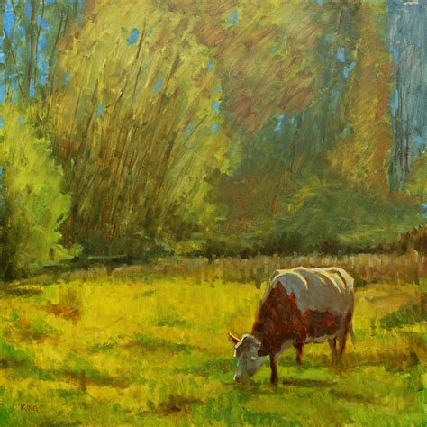 Tranquil Pasture is a landscape oil painting created by Michael King