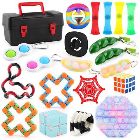 Loliuicca Sensory Fidget Toys Set Fidget Simple Dimple Toy Cheap Fidget Toys for Kids Adults ...