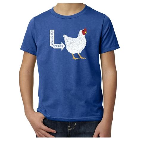 Guess what? Chicken butt Kids T-shirts, Funny Kids Shirts, Youth Graphic Tees - Royal MH200YFUN ...