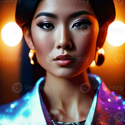 beautiful asian woman at the night party, generative art by A.I. 23281221 Stock Photo at Vecteezy