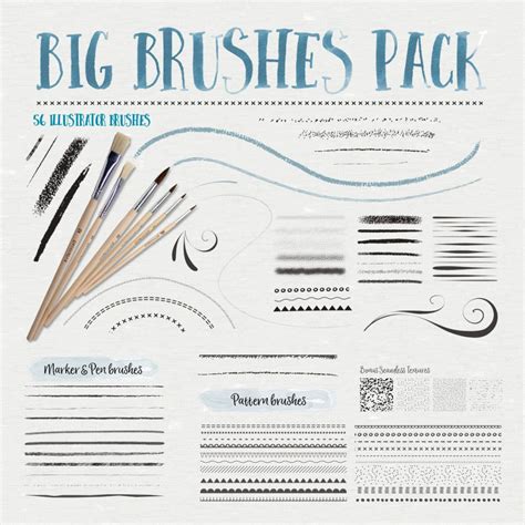 Big Illustrator Brushes Pack – Mels Brushes