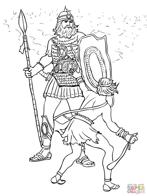 David And Goliath Coloring Page - Team Coloring