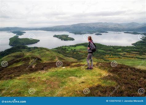 Hiking in Scotland. Lake Loch Lomond Editorial Photography - Image of hiker, hiking: 133375152