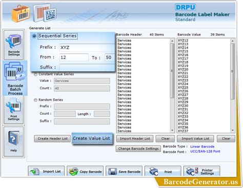 Barcode Generator Software - Standard Edition screenshots bar code ...