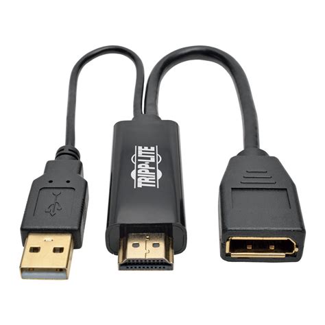 Tripp Lite HDMI to DisplayPort Active Converter 4K with USB Power, HDMI to DisplayPort (M/F ...