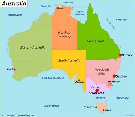 Australia States And Capitals Map | List of Australia States, Territories, and Capital Cities