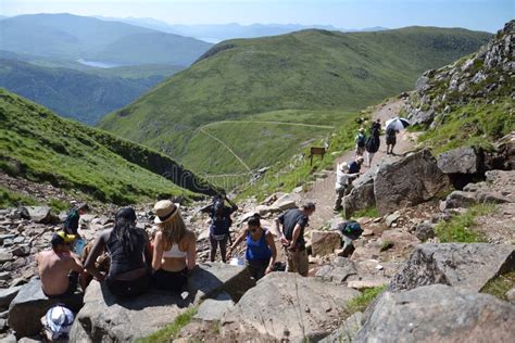 People Hiking on Path To the Ben Nevis Summit Editorial Stock Photo - Image of hill, landscape ...