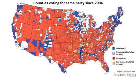 Blue And Red Counties Map