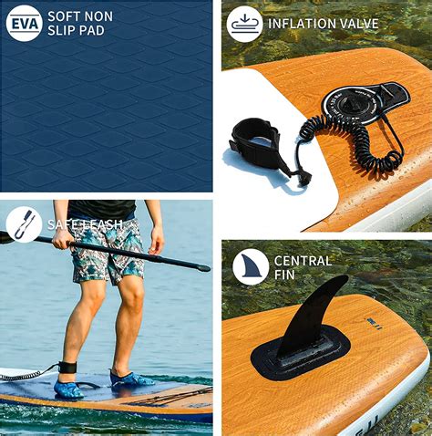 Inflatable Stand Paddle Board Premium Sup Accessories Adjustable Paddle Double Action Pump ...