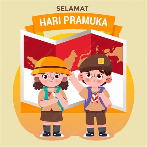 Free Vector | Pramuka day illustration