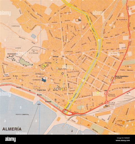 Street map Of The Spanish City Of Almeria Spain Stock Photo - Alamy