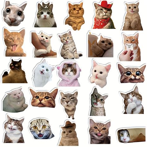 50pcs Cat Stickers, Cute Cat Waterproof Stickers, Vinyl Stickers For Water Bottle, Laptop, Phone ...