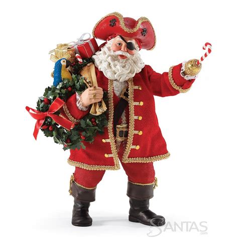 Treasure Hunters Possible Dreams Pirate Santa with Parrot 4057020 | santas.com