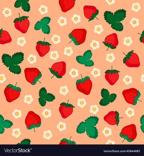 Pattern with strawberries Royalty Free Vector Image