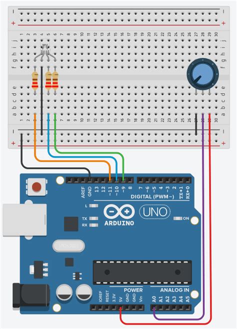 Arduino - Control RGB LED with Potentiometer - The Robotics Back-End