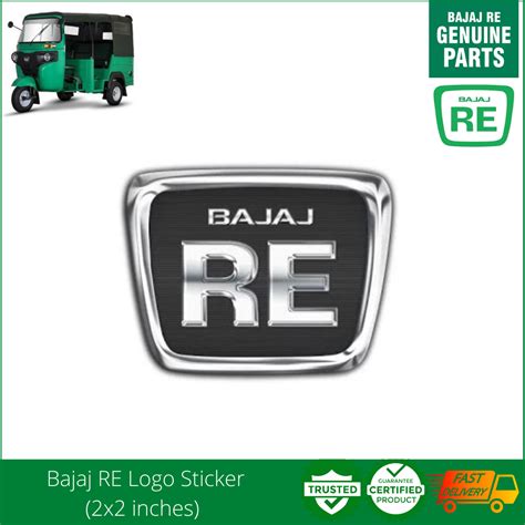 1PC Bajaj RE Logo Sticker Waterproof Transparent Square Cut Sticker for RE Compact FI/FL RE ...