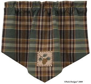 Park Designs 034 Wood River 034 Country Lodge Curtains Pinecone Single Point Valance | eBay