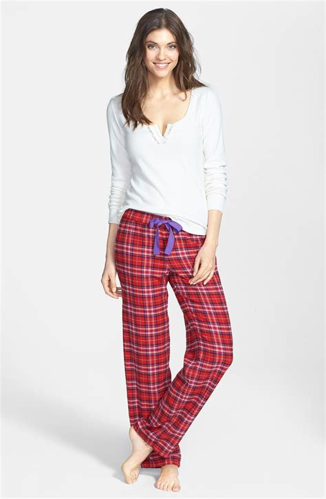 Juicy Couture Cotton Flannel Pajamas in Multicolor (Lipstick Red Plaid ...