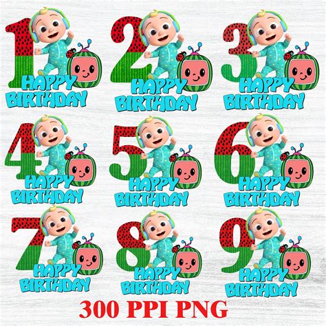 Cocomelon JJ Birthday 300PPI PNG File for T-shirt Printing | Etsy India