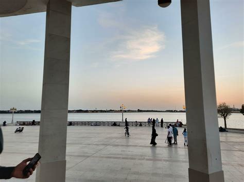 Jeddah, Saudi Arabia, June 2023 - A beautiful view of the sunset at Jeddah Corniche in the ...