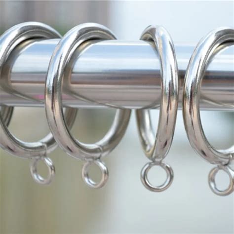 Metal drapery curtain rings with clips rings for curtains and rods endless stainless steel ...