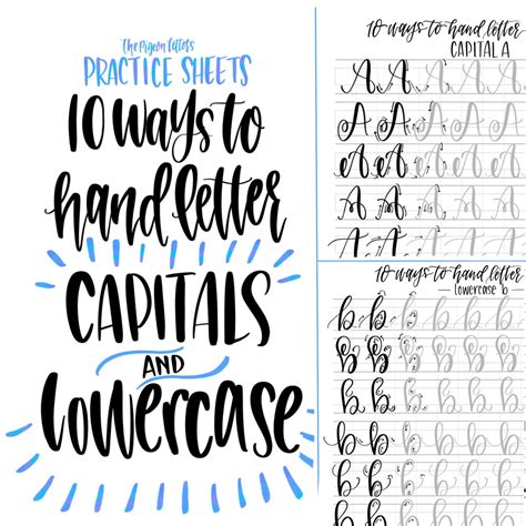 Free Printable Hand Lettering Practice Sheets The Difference Between Calligraphy And Hand ...