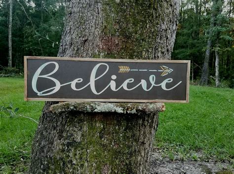 Believe Wood Sign Large Rustic Wood Sign Encouraging