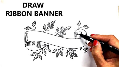 How to Draw Ribbon Banner Easy | Arpana's Art Room - YouTube