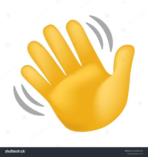 Waving Hand Gesture Emoji Icon Illustration Stock Vector (Royalty Free) 2036494151 | Shutterstock