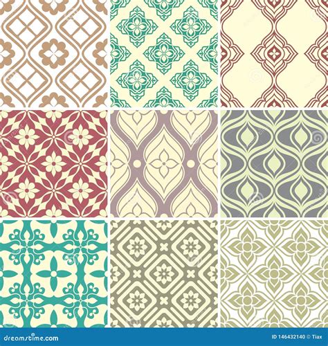 Retro Seamless Wallpaper Patterns Stock Vector - Illustration of element, cover: 146432140