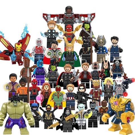 37pcs Superhero Avengers Infinity War Thanos Hulk Iron Man Loki Lego Minifigures - Figures