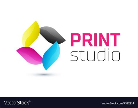 Print studio logo CMYK logo Royalty Free Vector Image